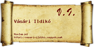 Vásári Ildikó névjegykártya
